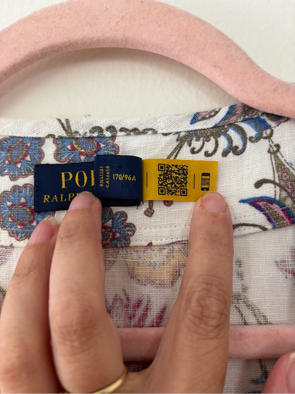 Polo Ralph Lauren 100% Linen Midi Length Floral Dress V-Neck Short Sleeve Size 8 - Picture 5 of 15